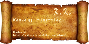 Keskeny Krisztofer névjegykártya